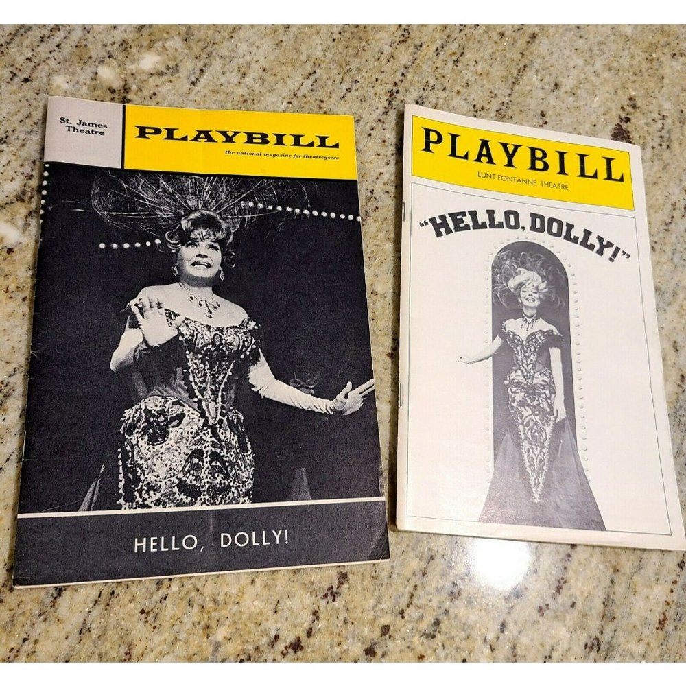 Playbill Hello Dolly 1960's & 1970's. Set of 2